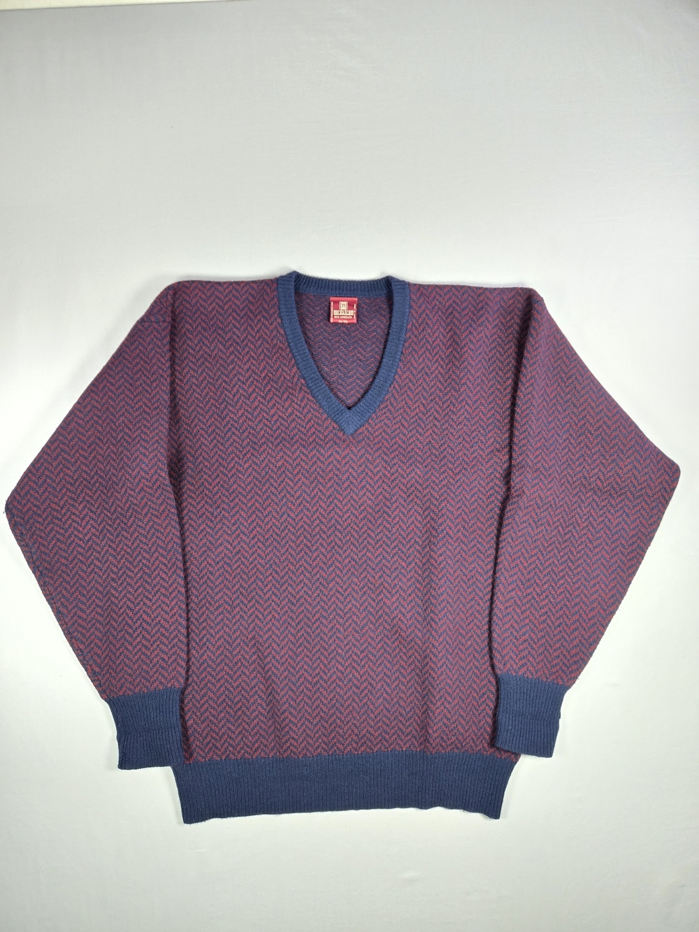 VTG Nordstrom Lambswool V-Neck Knit Grandpacore Sweater Burgundy Preppy XXL Tall